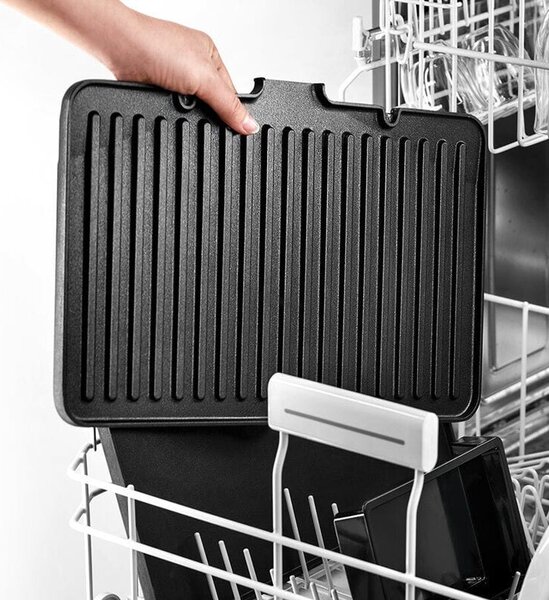 Braun Bistecchiera Elettrica Potenza 2000 W con Piastre Rimovibili e Vassoio Raccogligrasso colore Inox Nero - CG 7020