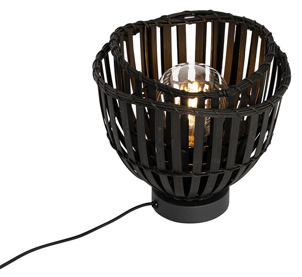Lampada da tavolo orientale in bambù nero - Pua