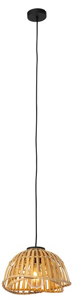 Lampada a sospensione orientale nera con bambù naturale 30 cm - Pua