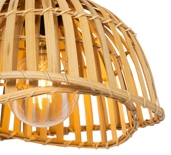 Lampada a sospensione orientale nera con bambù naturale 30 cm - Pua