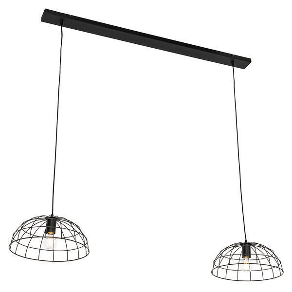 Lampada a sospensione industriale nera a 2 luci - Hanze