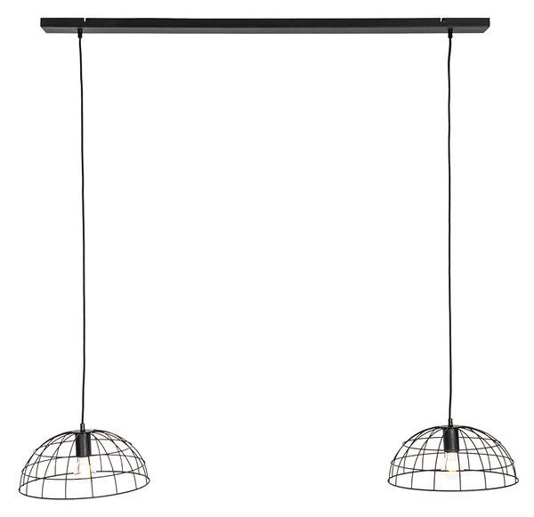 Lampada a sospensione industriale nera a 2 luci - Hanze