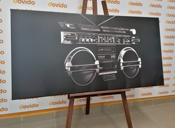 Stampa su tela – Radio disco anni '90 in bianco e nero