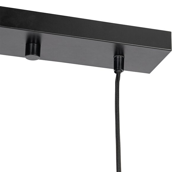 Lampada a sospensione orientale in bambù 3 luci rettangolare - Amira