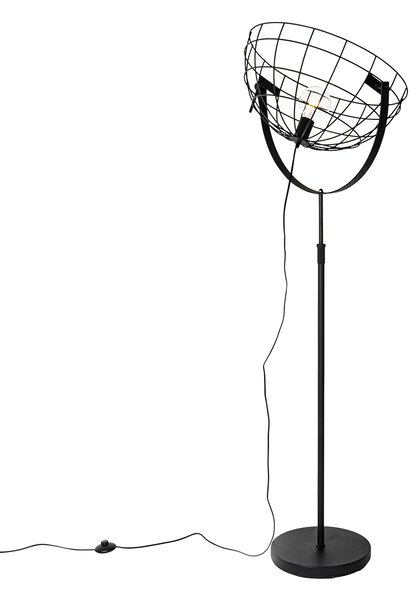 Lampada da terra industriale nera 50 cm regolabile - Hanze