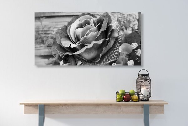 Stampa su tela – Rose vintage eleganti in bianco e nero