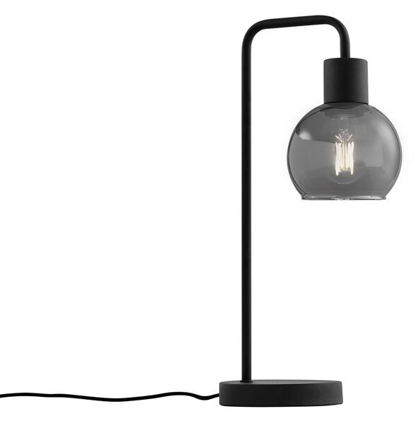 Lampada da tavolo Art Déco nera con vetro fumé - VIDRO