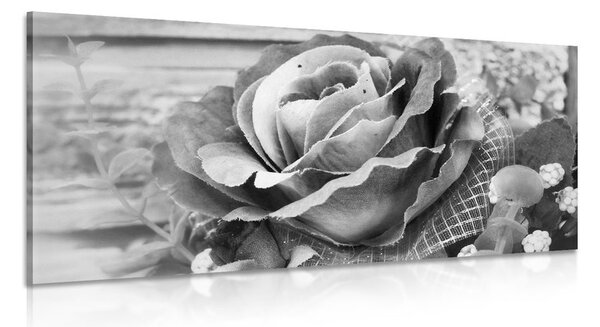 Stampa su tela – Rose vintage eleganti in bianco e nero
