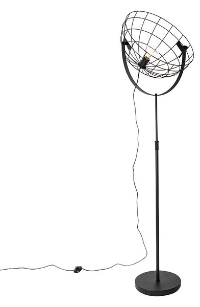 Lampada da terra industriale nera 50 cm regolabile - Hanze