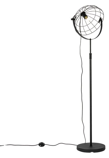 Lampada da terra industriale nera 35 cm regolabile - Hanze