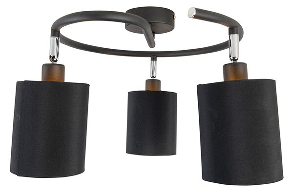 Plafoniera moderna nera 3 luci - Lofty