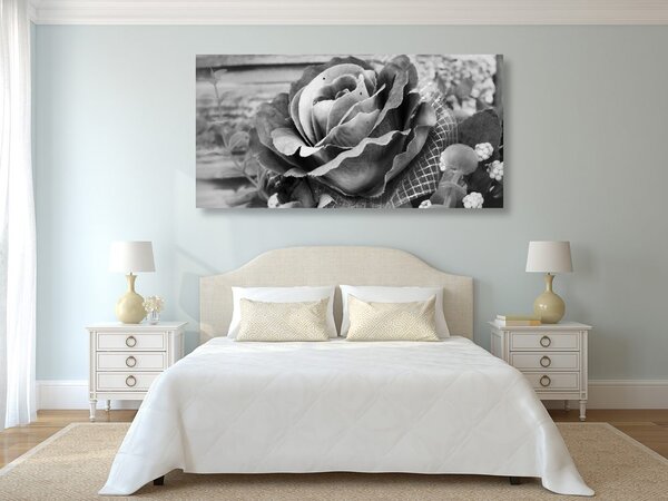 Stampa su tela – Rose vintage eleganti in bianco e nero