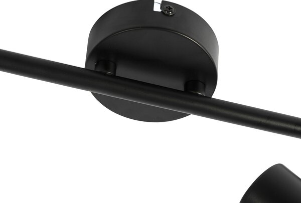Plafoniera intelligente nera con vetro fumé incl. 2 Wifi P45 - Vidro