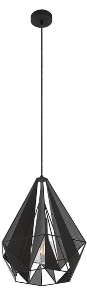 Lampada a sospensione industriale nera con rete - Carcass