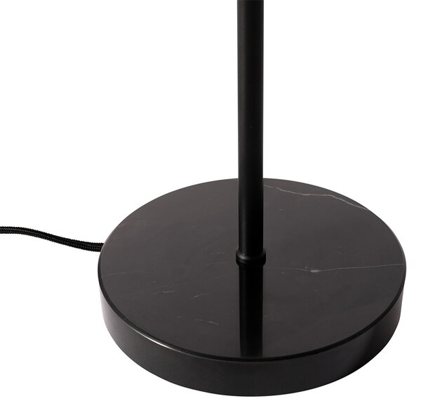 Lampada da tavolo moderna nera con vetro opalino - Drop