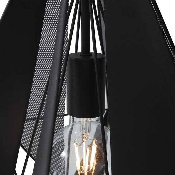 Lampada a sospensione industriale nera con rete - Carcass