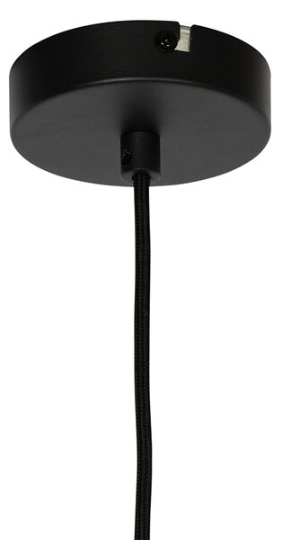 Lampada a sospensione moderna nera con vetro fumé - Drop