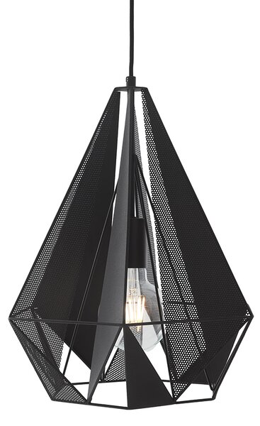 Lampada a sospensione industriale nera con rete - Carcass