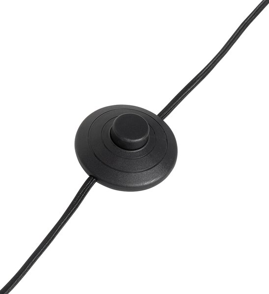 Lampada da terra orientale in bambù con nero - Yvonne