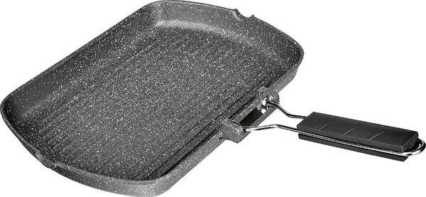 Tognana Bistecchiera Induzione Antiaderente in Alluminio Piastra Rigata 34x24 cm Manico Pieghevole WI758BDAMNF Mythos