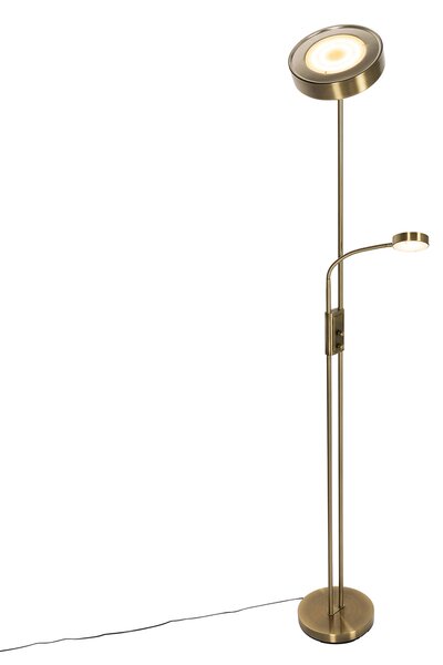 Lampada da terra bronzo con LED e dimmer con lampada da lettura - Kelso