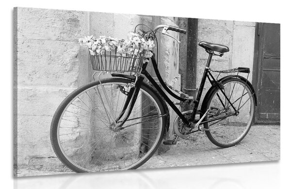 Quadro su tela – Bicicletta rustica in bianco e nero