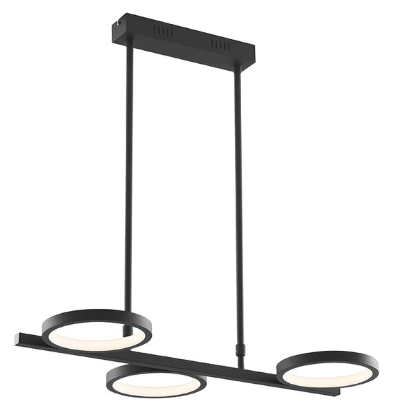 Lampada a sospensione moderna nera con LED dimmerabile a 3 livelli 3 luci - Vivé
