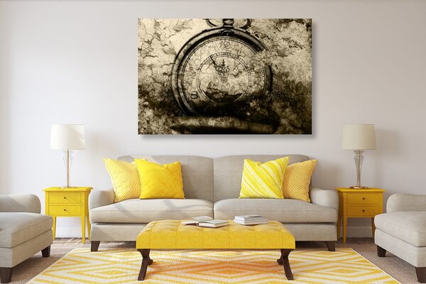 Quadro su tela – Orologi antichi in seppia