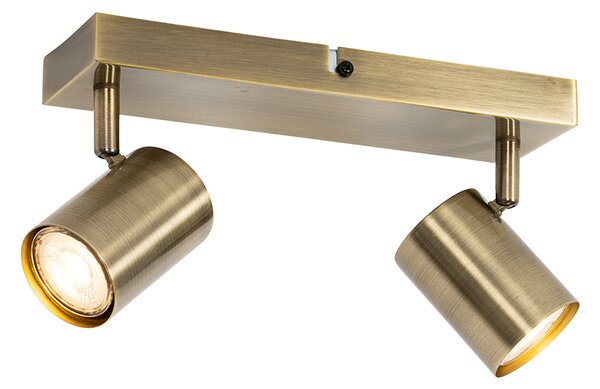 Plafoniera moderna bronzo 2 luci orientabile rettangolare - Jeana