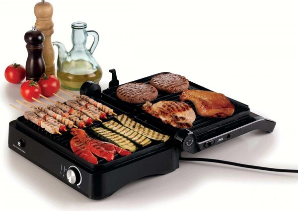 Ariete Bistecchiera Potenza 2000W 3 in 1 con Piastre e Vassoio Anti Goccia Rimovibili colore Nero Inox MetalGrill - 00C193400AR0