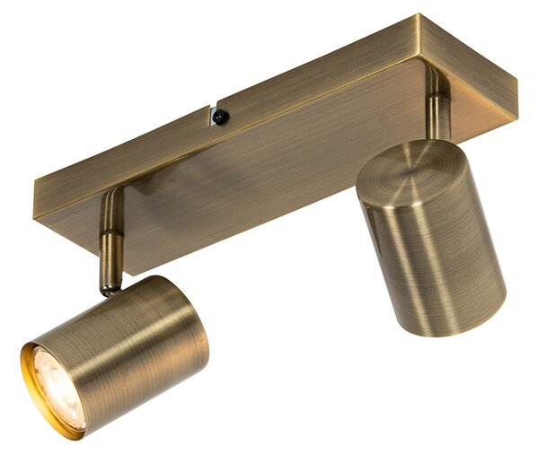 Plafoniera moderna bronzo 2 luci orientabile rettangolare - Jeana
