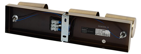 Plafoniera moderna bronzo 3 luci regolabile rettangolare - Jeana