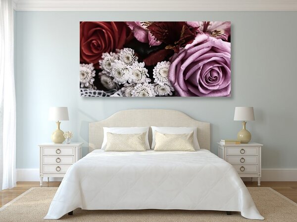Stampa su tela – Bouquet di rose in stile retrò