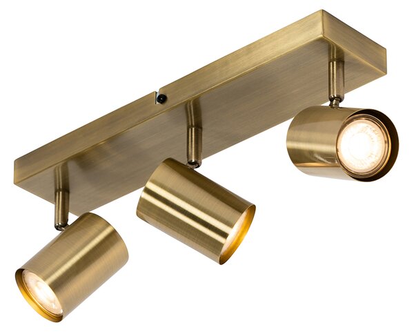Plafoniera moderna bronzo 3 luci regolabile rettangolare - Jeana
