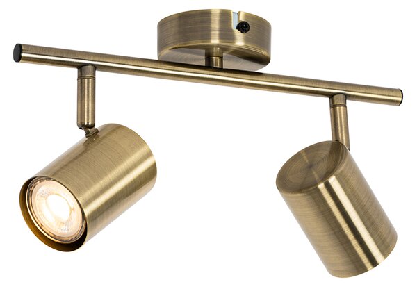 Faretto moderno bronzo orientabile 2 luci - Jeana