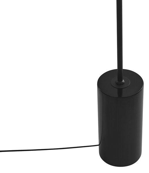 Lampada da terra Art Déco nera con vetro fumé - Rid