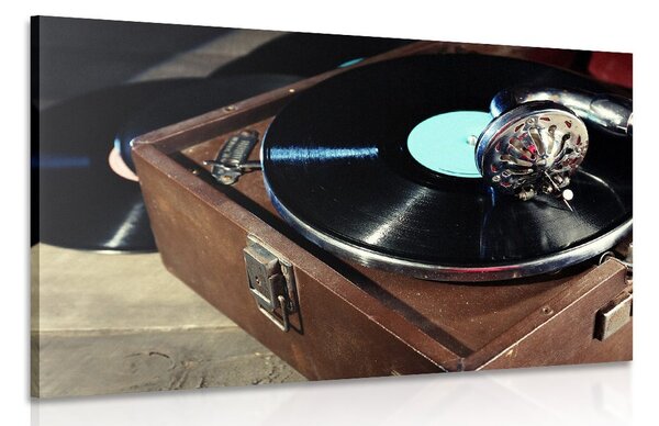 Stampa su tela – Giradischi con disco in vinile