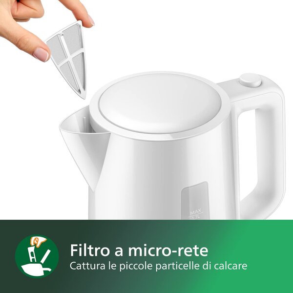 Philips Bollitore elettrico 1.7 litri Potenza 2200 Watt - HD9318/00 3000 series