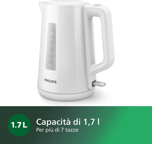 Philips Bollitore elettrico 1.7 litri Potenza 2200 Watt - HD9318/00 3000 series