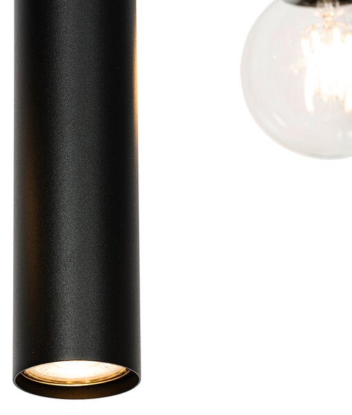Lampada a sospensione di design ovale nera 7 luci - Tuba