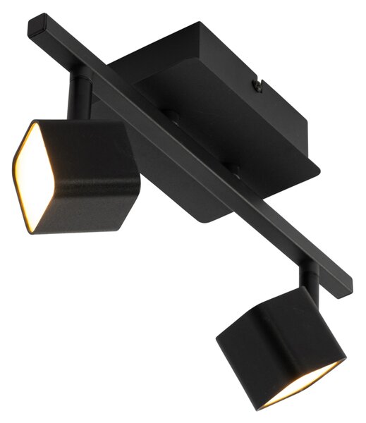 Plafoniera moderna nera con LED 2 luci - Nola