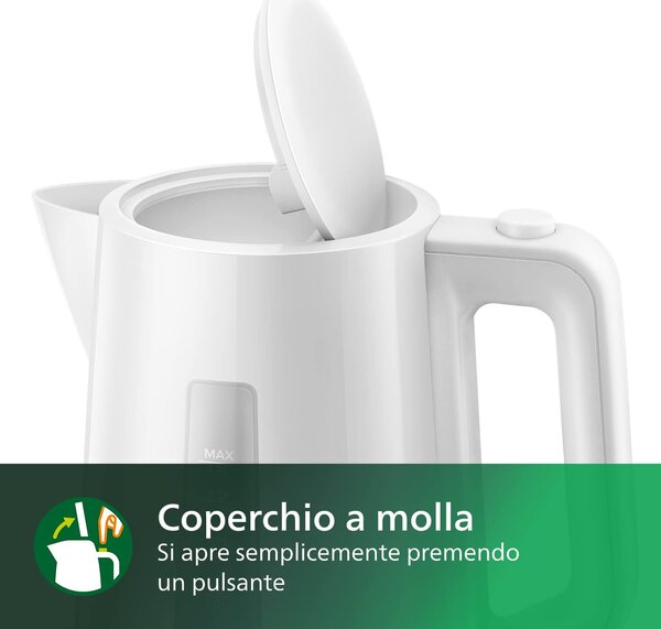 Philips Bollitore elettrico 1.7 litri Potenza 2200 Watt - HD9318/00 3000 series
