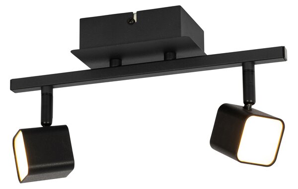 Plafoniera moderna nera con LED 2 luci - Nola