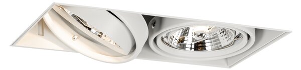 Faretto da incasso bianco GU10 AR70 senza cornice 2 luci - Oneon
