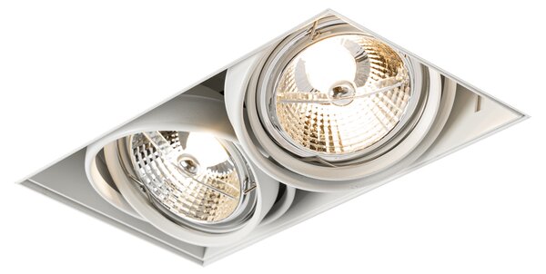 Set di 6 faretti da incasso bianchi GU10 70mm 2-luci senza cornice - Oneon