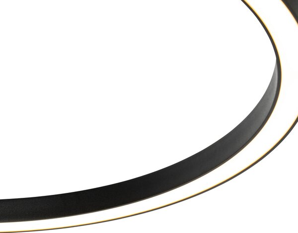 Lampada a sospensione intelligente nera 60 cm con LED e RGBW - Girello