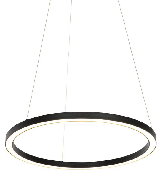 Lampada a sospensione intelligente nera 60 cm con LED e RGBW - Girello