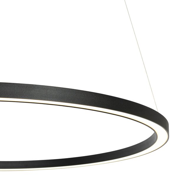 Lampada a sospensione intelligente nera 80 cm incl. LED e RGBW - Girello