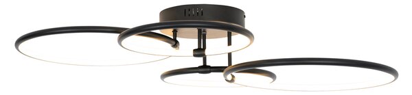 Plafoniera nera con LED dimmerabile a 3 livelli 4 luci - Joaniqa