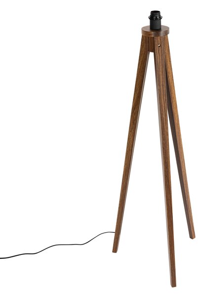 Lampada da terra rustica a treppiede in legno di noce - Tripod Classic